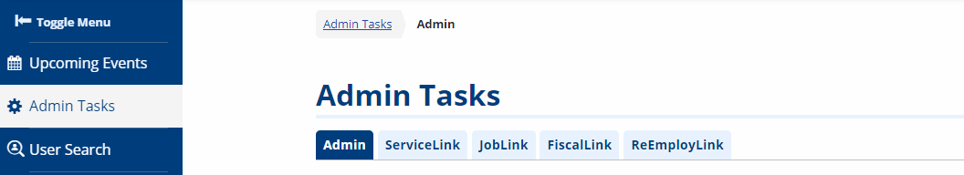 Admin Tasks screenshot
