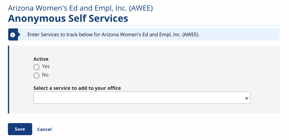 Add an Anonymous Self-Service for a specific office