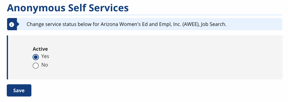 Edit a specific anonymous self-service