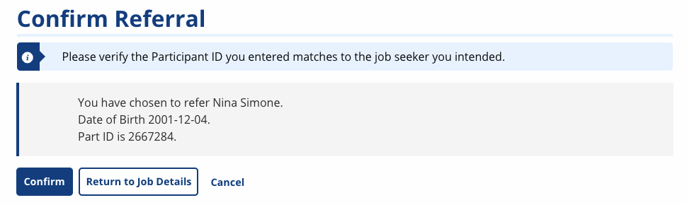 Second Confirm Referral screenshot